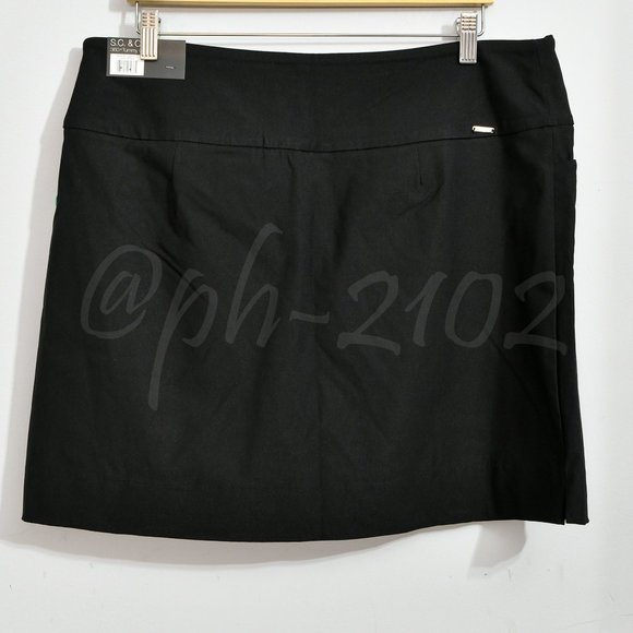 S.C.‎ & CO Ladies' Skort Pull-On, Tummy Control Waistband Black - Picture 4 of 8